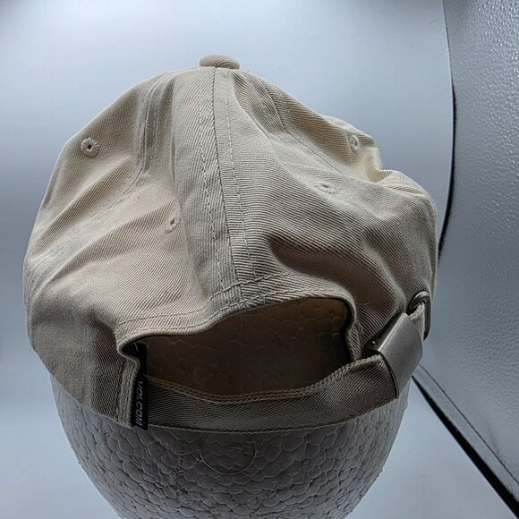 Volcom One Size Beige Adjustable Cotton Logo Baseball Cap O/S Casual Lightweight - Picture 3 of 9